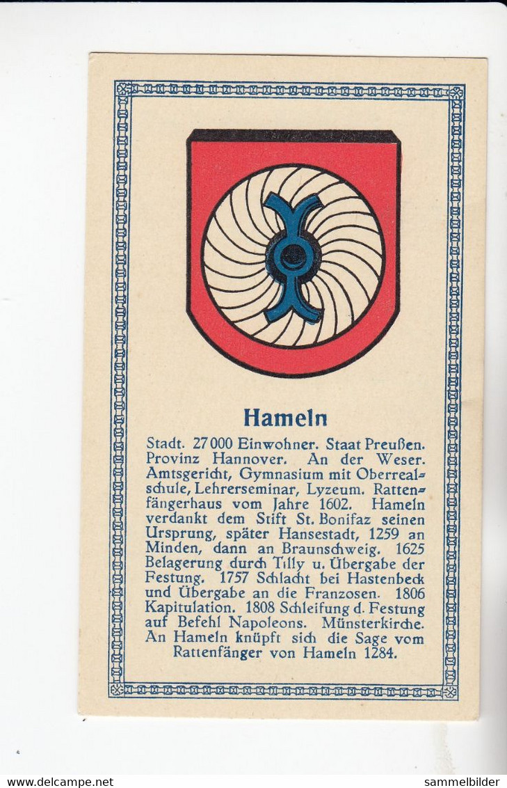 Abdulla Deutsche Städtewappen Hameln        Von 1928 - Sammlungen & Sammellose