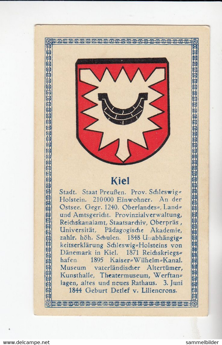 Abdulla Deutsche Städtewappen Kiel        Von 1928 - Collections & Lots