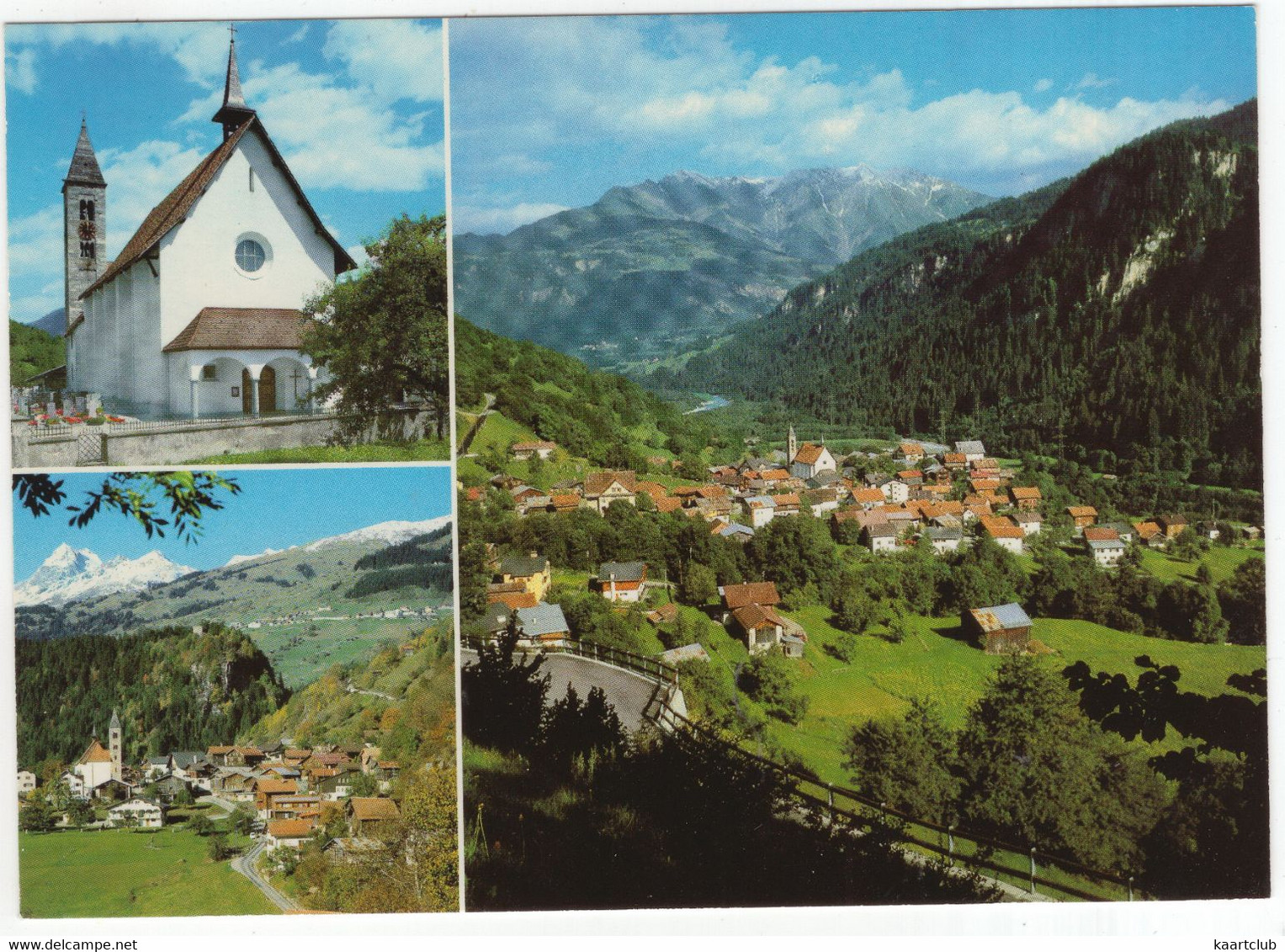 Rueun, Bündner Oberland - Kirche Sogn Andriu - Rueun Mit Brigelser Hörner - (Suisse/Schweiz/CH) - Breil/Brigels