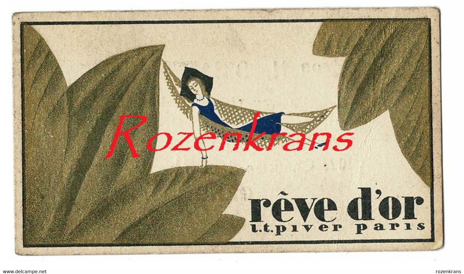 Maison H. D'Haeseleer Art Deco Goldprint Parfumerie Fantaisie Gent Gand Reclame Parfumkaart Carte Parfum Perfume Card - Anciennes (jusque 1960)