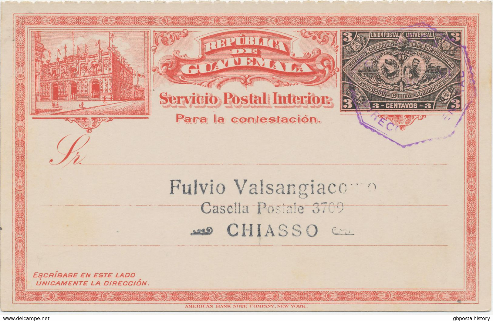 GUATEMALA 1897, Zentral Amerikanische Ausstellung, Drei Versch. Pra.-GA-Frage-/Antwort-Postkartenteile Zu 3 C Alle N. CH - Guatemala