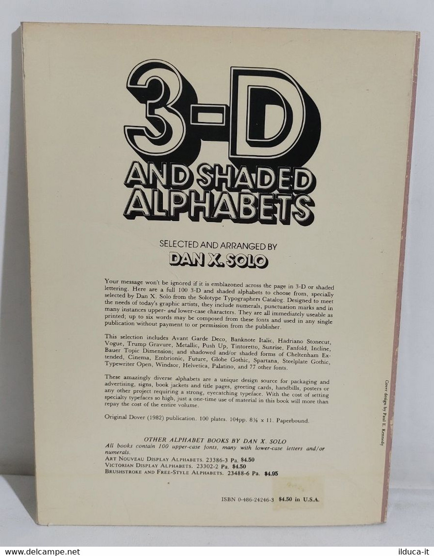 I107284 Dan X. Solo - 3-D And Shaded Alphabets - 100 Complete Fonts - Bellas Artes