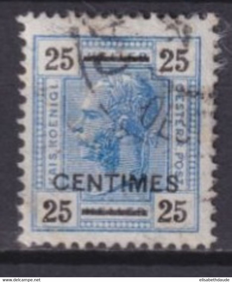 AUTRICHE : BUREAUX EN CRETE - 1905 - YVERT N°10 OBLITERE (LIGNES OBLIQUES) - COTE = 130 EUR. - Levant Autrichien