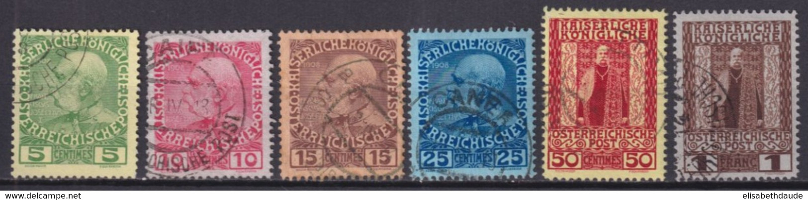 AUTRICHE : BUREAUX EN CRETE - 1908 - YVERT N°15/20 - COTE = 100 EUR. - Eastern Austria