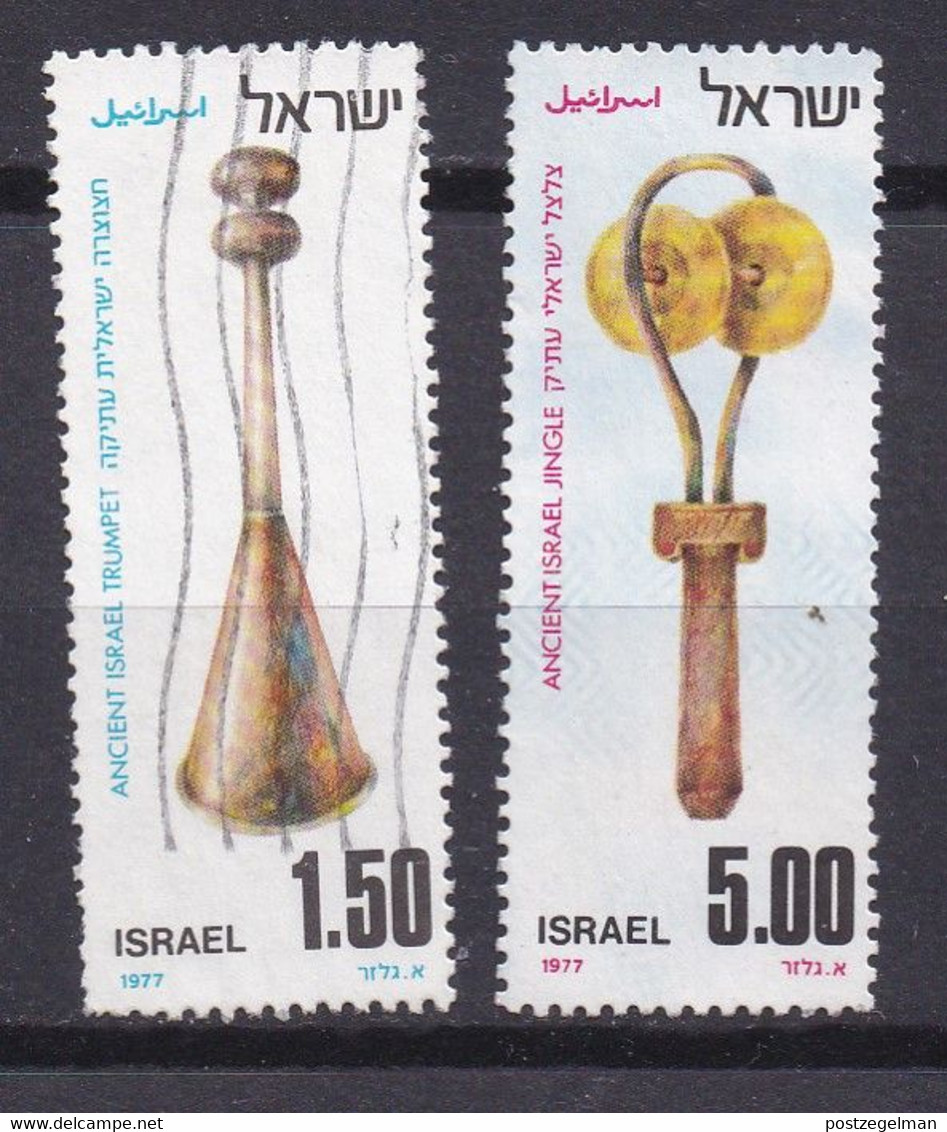 ISRAEL, 1977, Used Stamp(s), Without Tab, Ancient Musical Instruments, SG664-666, Scannr. 17478, 2 Values Only - Used Stamps (without Tabs)