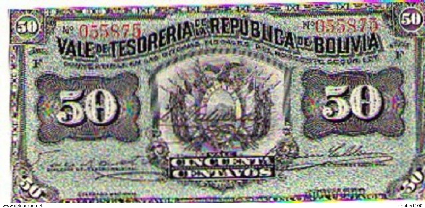 BOLIVIA , P 91 , 50 Centavos, ND 1902 , UNC - Bolivie