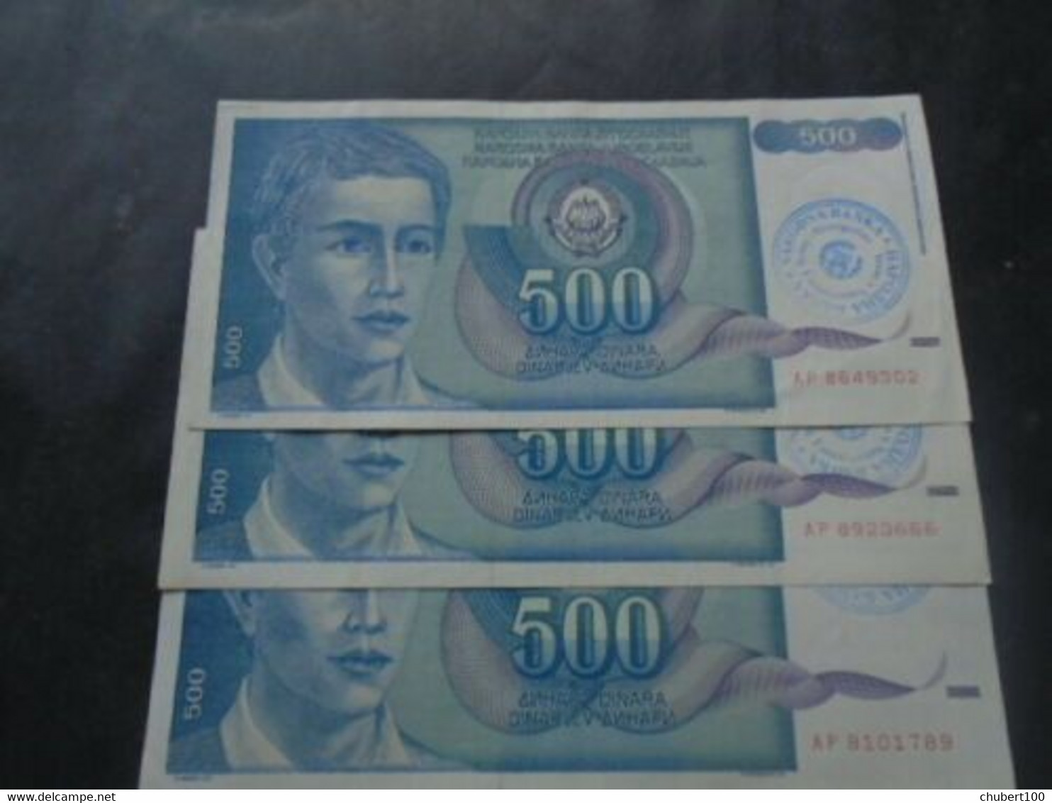 BOSNIA , P 1b + 2b , 500 + 1000 Dinara , 1992 , EF/AU, 6 Notes - Bosnie-Herzegovine