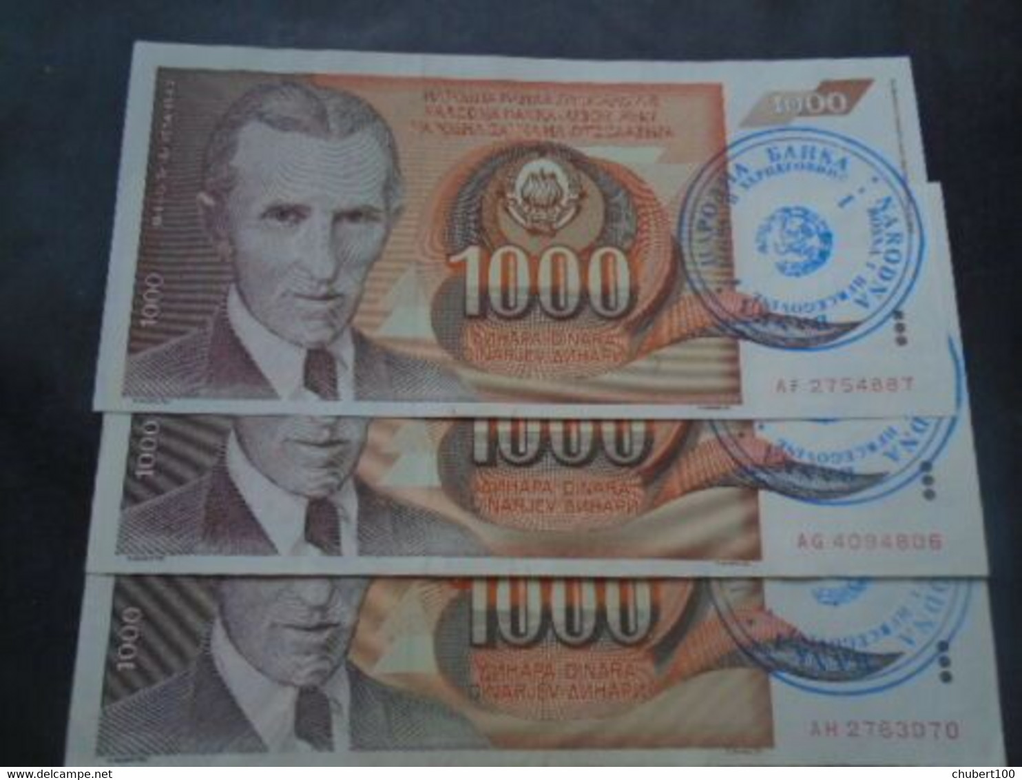 BOSNIA , P 1b + 2b , 500 + 1000 Dinara , 1992 , EF/AU, 6 Notes - Bosnie-Herzegovine