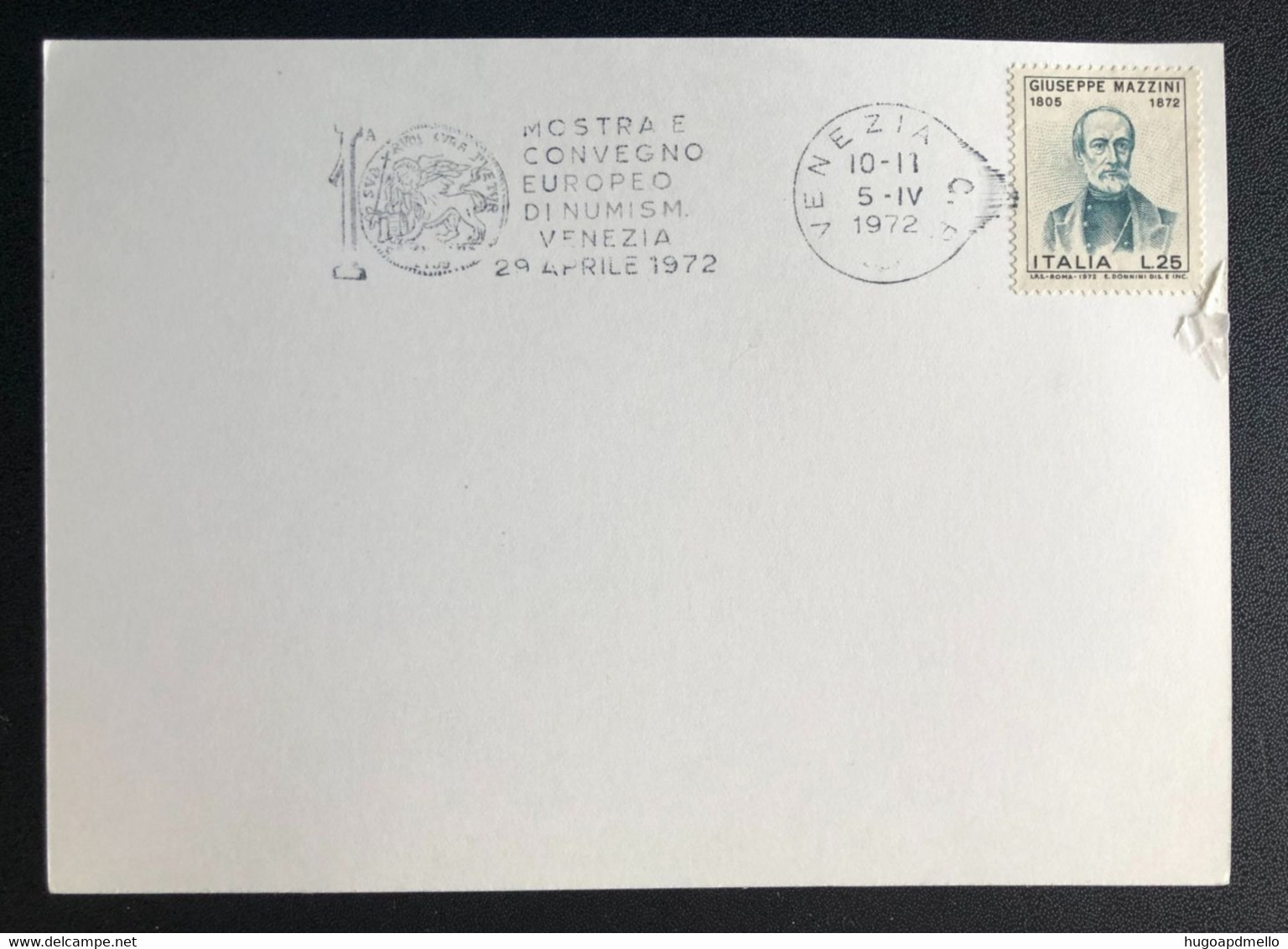 ITALY,  « VENEZIA », « 1ª Mostra E Convegno Europeo Di Numismatica »,« Special Commemorative Postmark », 1972 - Lotti E Collezioni