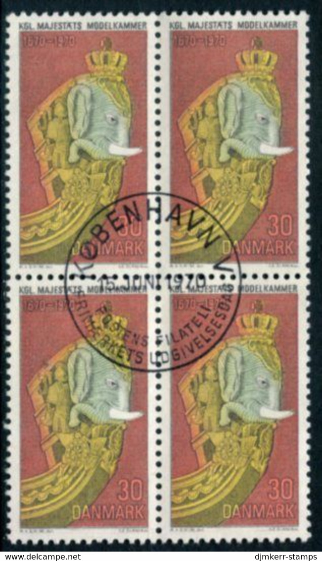 DENMARK 1970 Tercentenary Of Marine Museum Block Of 4 Used   Michel 496 - Gebraucht