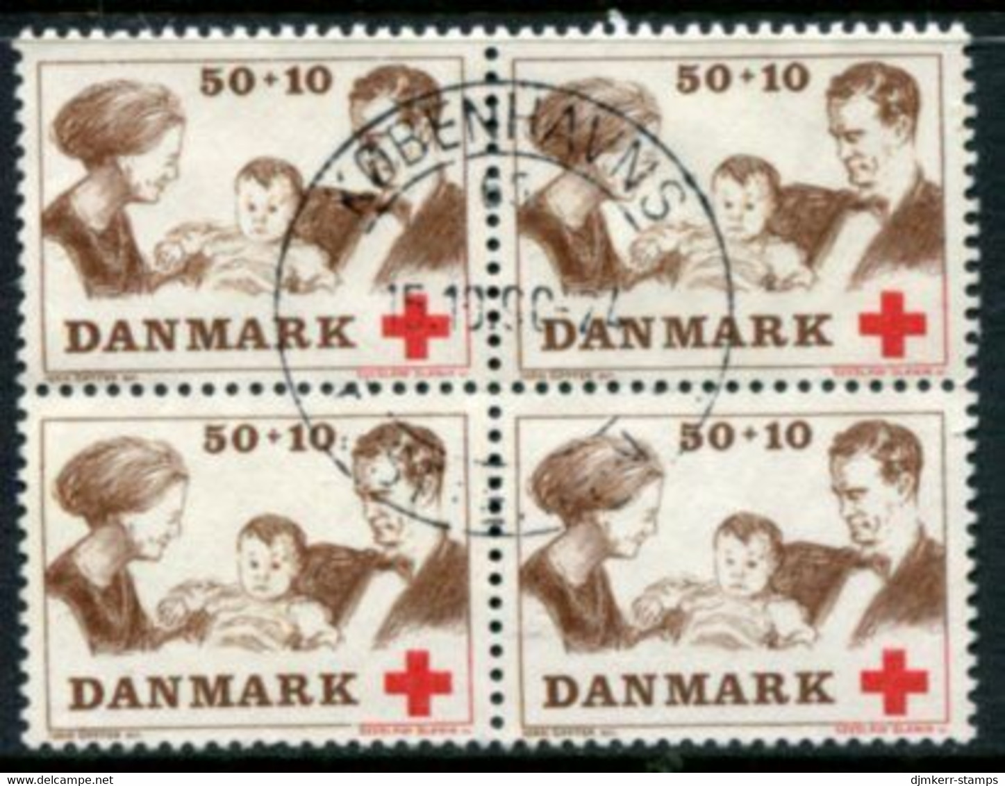 DENMARK 1969 Red Cross 50 + 10  Øre Block Of 4 Used   Michel 488 - Oblitérés