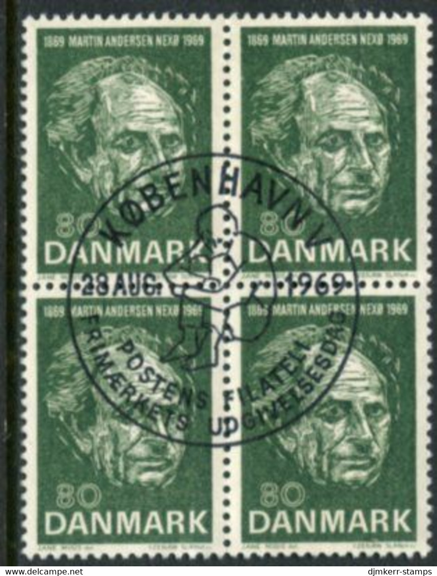 DENMARK 1969 Nexø Birth Centenary Block Of 4 Used   Michel 482 - Gebruikt