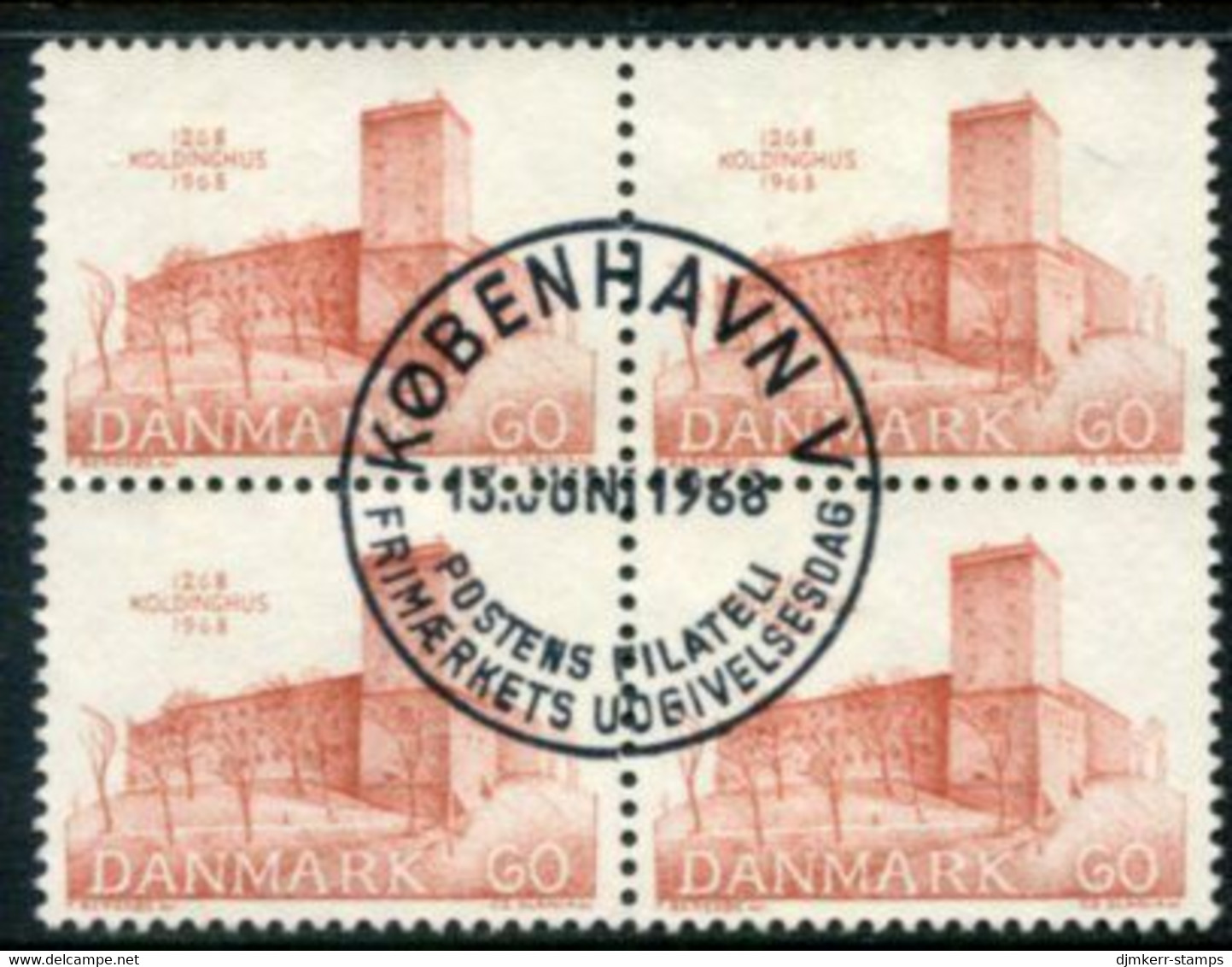 DENMARK 1968 Koldinghus Castle Block Of 4 Used   Michel 468 - Usati