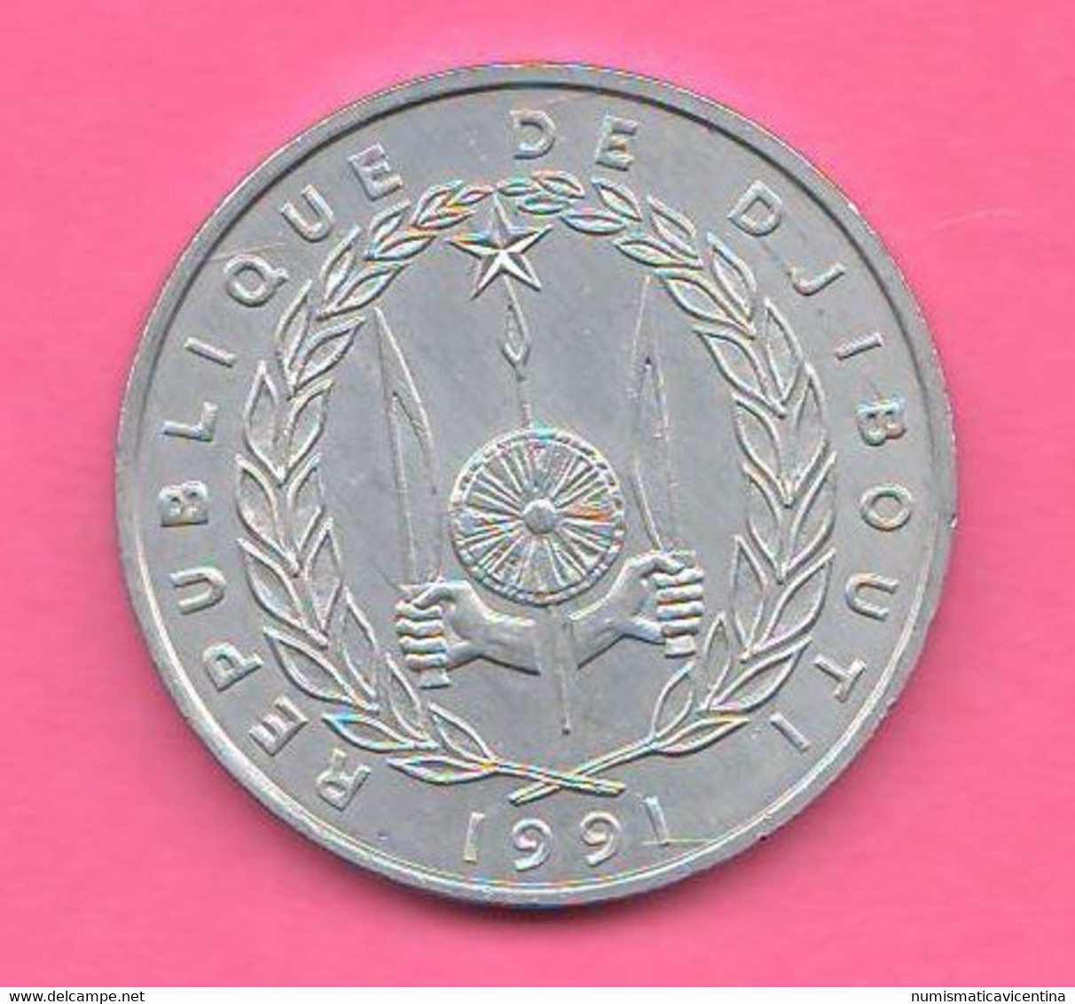 Gibuti 5 Franchi 1991 Djigbouti 5 Francs 1996 Aluminum Coin - Djibouti
