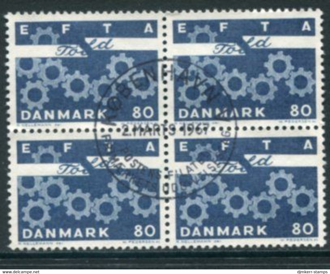 DENMARK 1967 EFTA Tariff Removal Block Of 4 Used   Michel 450x - Gebraucht