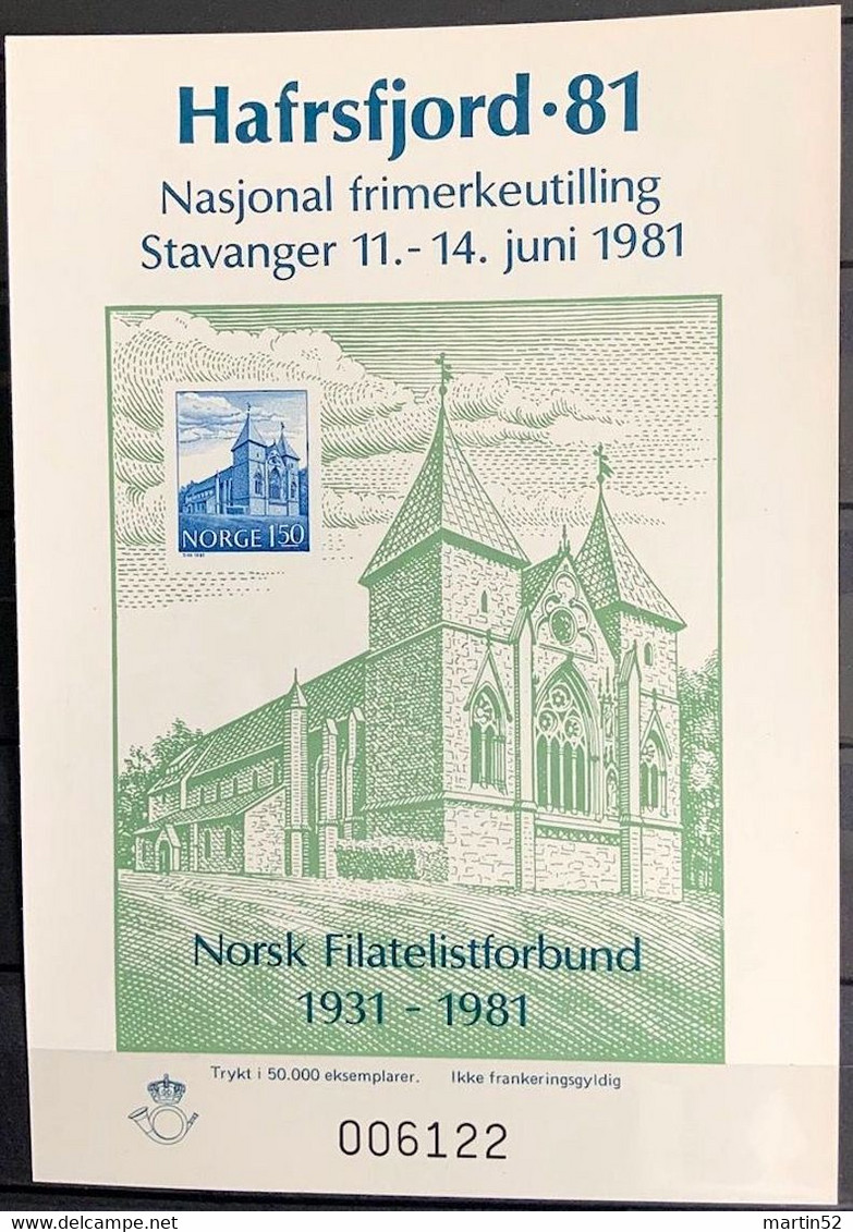 NORGE Norway Norwège 1981: Expo Hafrsfjord'81 Stavanger > Cinderella With Blueprint Of Michel-No 831 (Stavanger Dome) - Ensayos & Reimpresiones