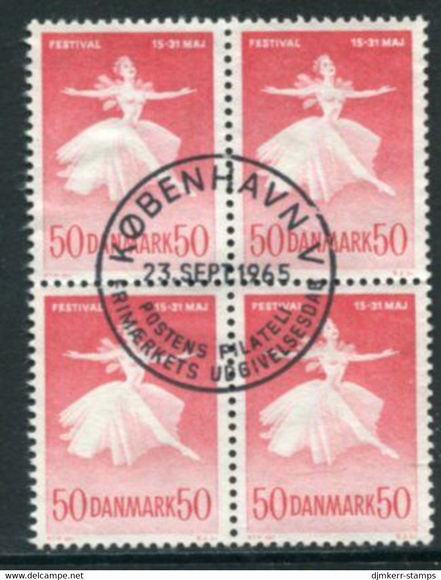 DENMARK 1965 Ballet And Music Festival Block Of 4 Used   Michel 435x - Used Stamps