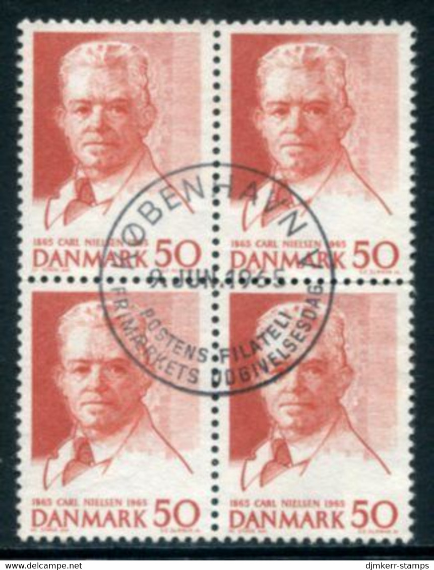 DENMARK 1965 Nielsen Birth Centenary Block Of 4 Used   Michel 432x - Used Stamps