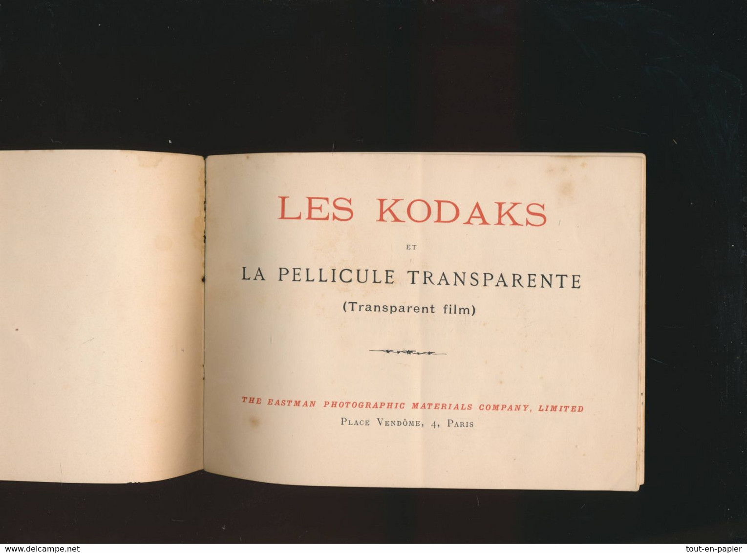 ##R Sujet Photographie - Ancien Catalogue Marque KODAK - The Eastman Photographic Materialss - Publicités