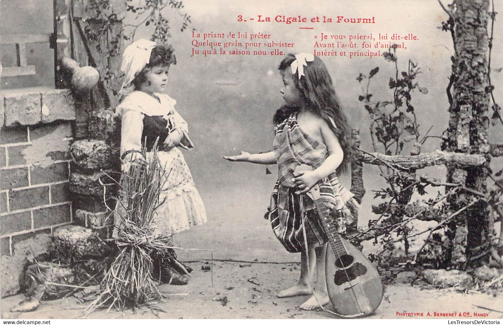 CPA - ENFANT - Scène Représentant La Cigale Et La Fourmie De Jean De La FONTAINE - Scene & Paesaggi