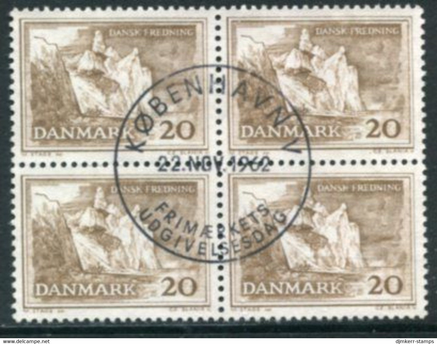 DENMARK 1962 Nature And Monument Protection Block Of 4 Used   Michel 408x - Used Stamps