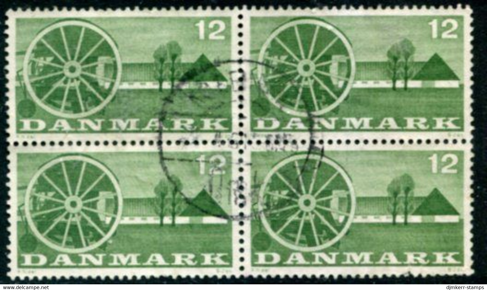 DENMARK 1960 Agriculture 12 Øre Block Of 4 Used   Michel 378 - Used Stamps