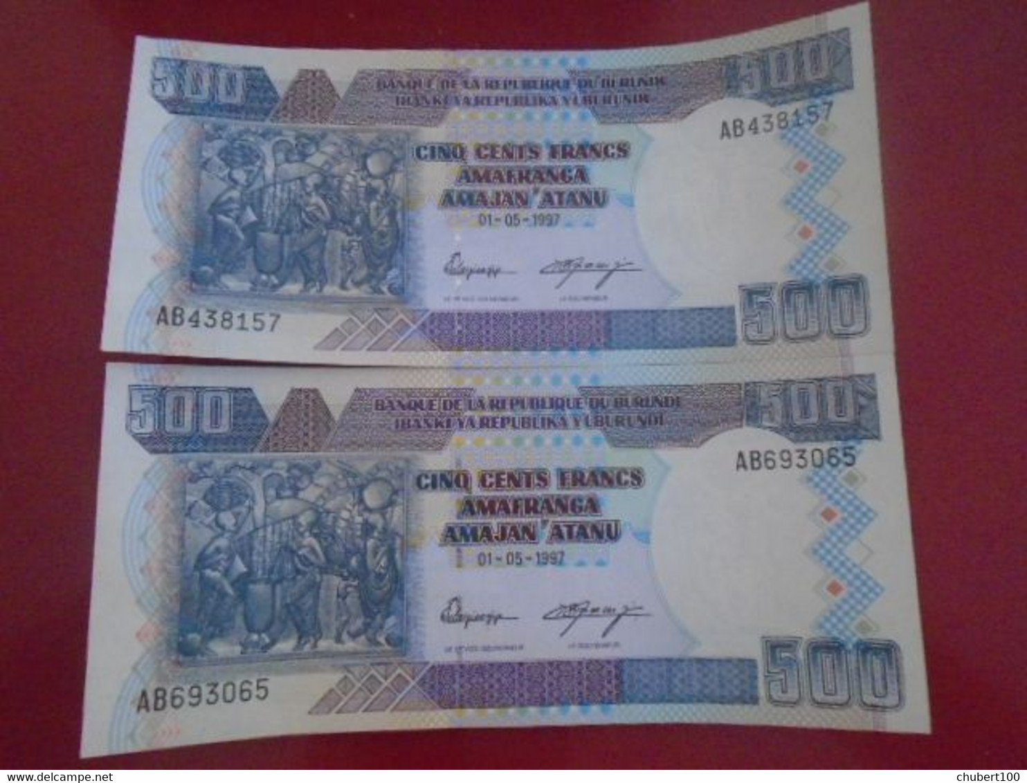 BURUNDI , P  38a , 500 Francs , 1997,  UNC , 2 Notes - Burundi