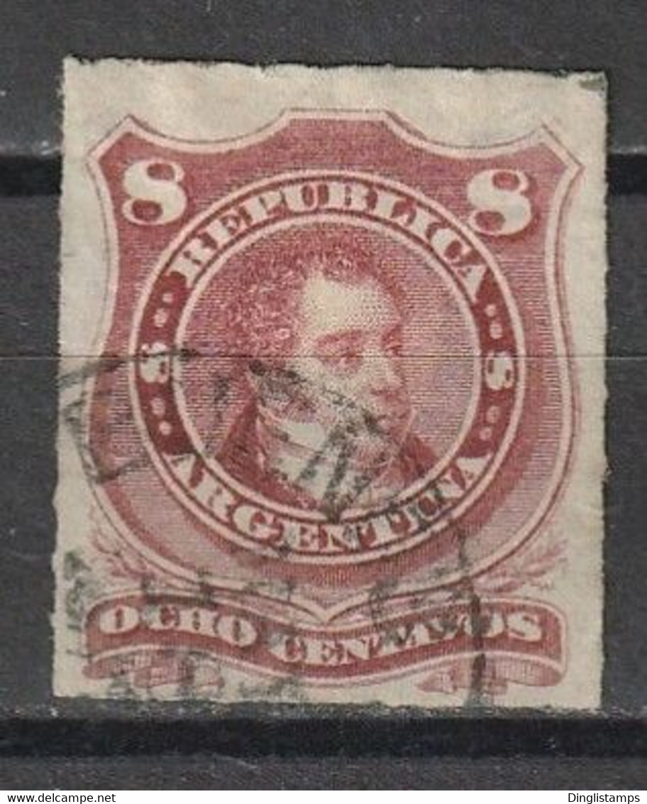 ARGENTINA - 1877 Imperforated 8c Red - Corrientes (1856-1880)