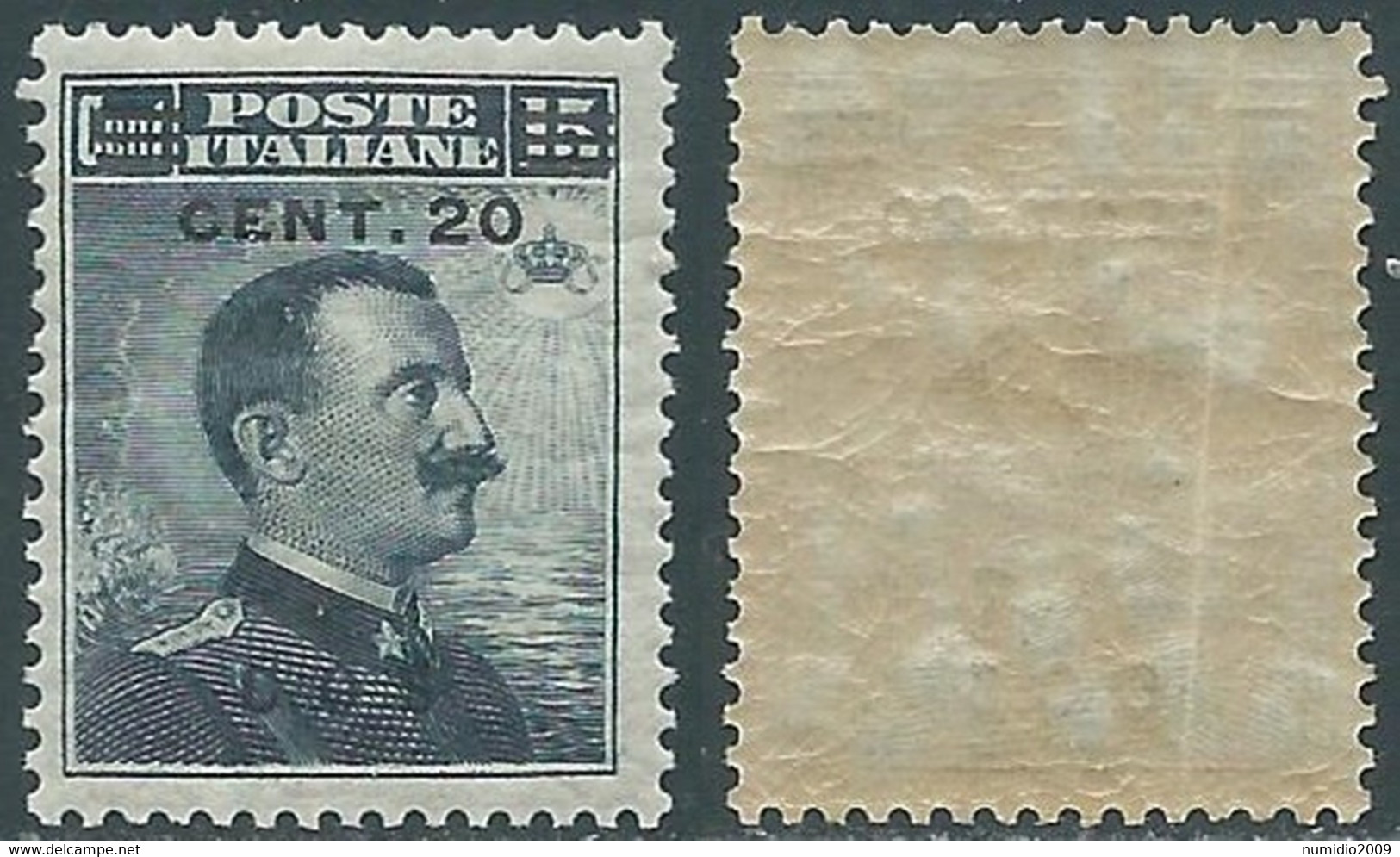 1916 EGEO COO EFFIGIE SOPRASTAMPATO 20 SU 15 CENT MNH ** - RF26-8 - Egeo (Coo)