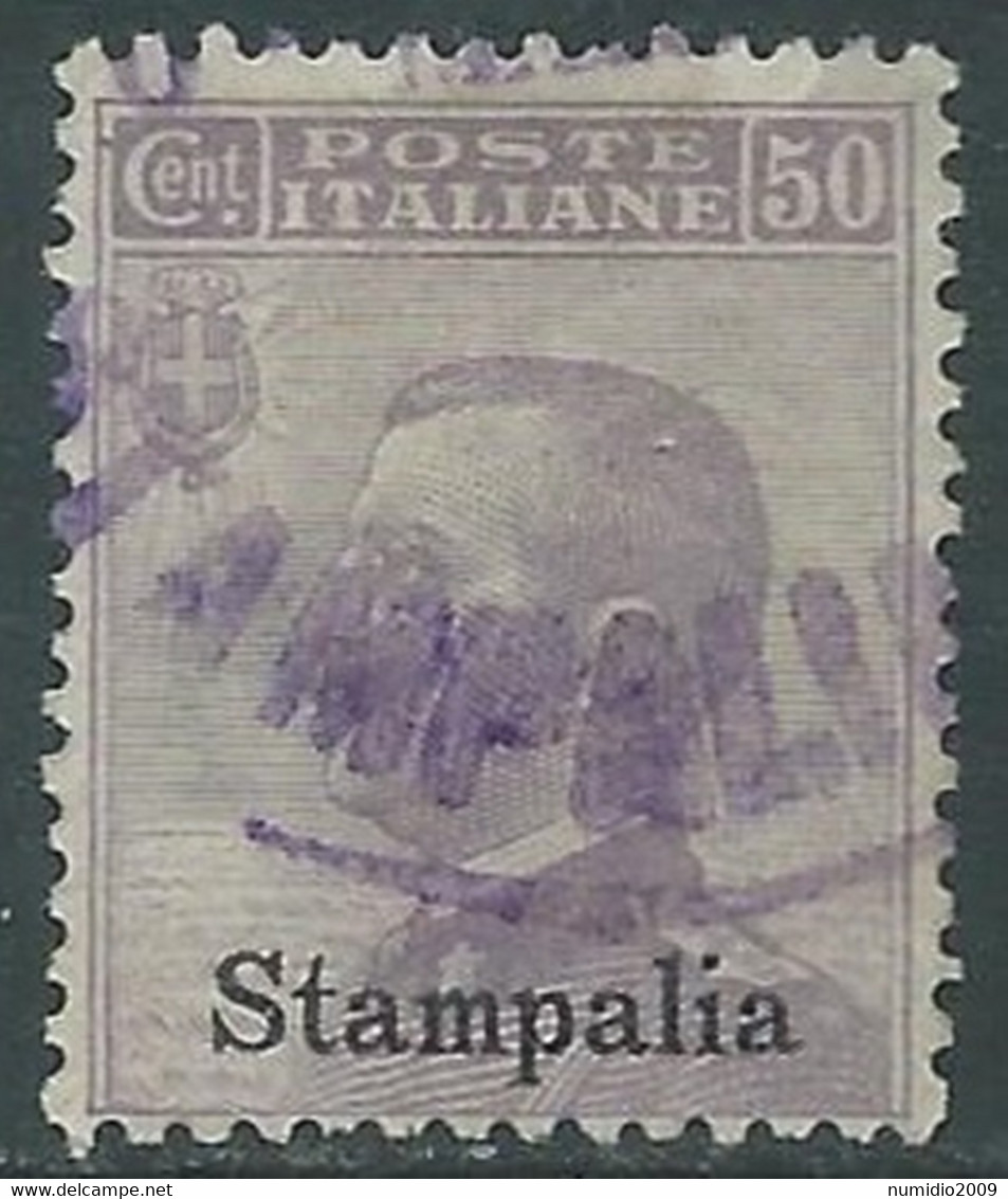 1912 EGEO STAMPALIA USATO EFFIGIE 50 CENT - RF44-4 - Aegean (Stampalia)