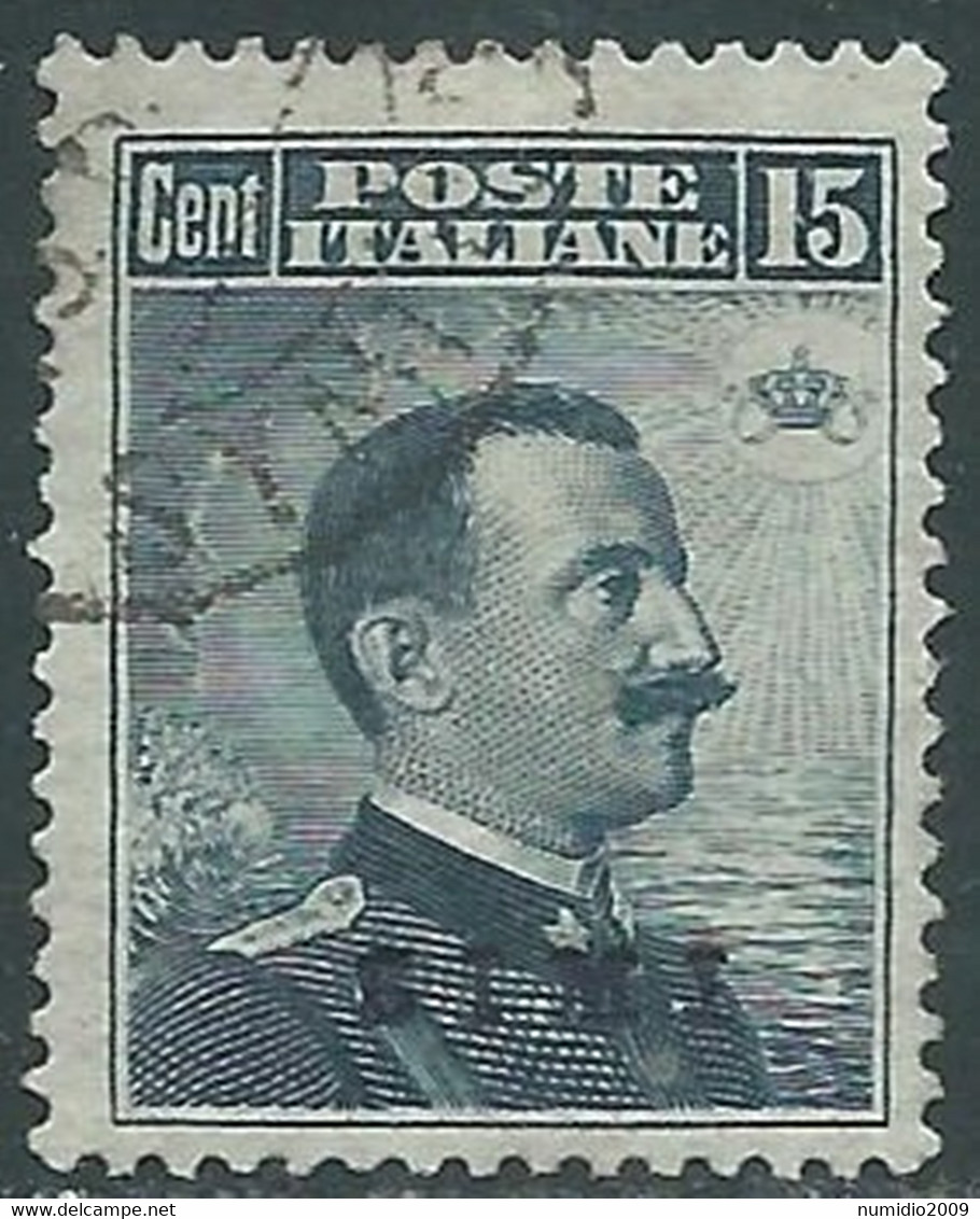 1912 EGEO SIMI USATO EFFIGIE 15 CENT - RF34-3 - Egeo (Simi)