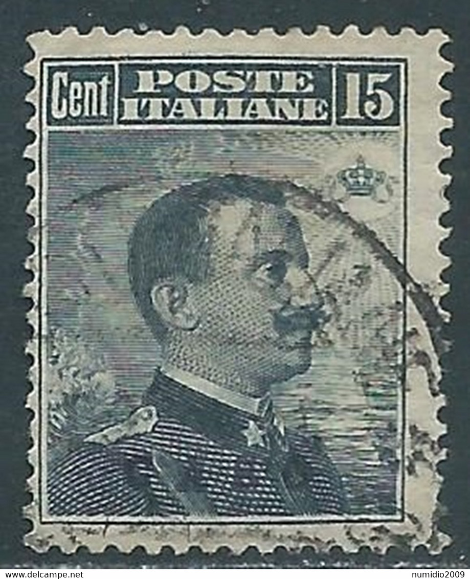 1912 EGEO CASO USATO EFFIGIE 15 CENT - RF34-3 - Ägäis (Caso)