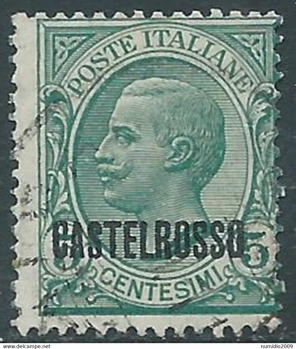 1922 CASTELROSSO USATO EFFIGIE 5 CENT - RF24-7 - Castelrosso