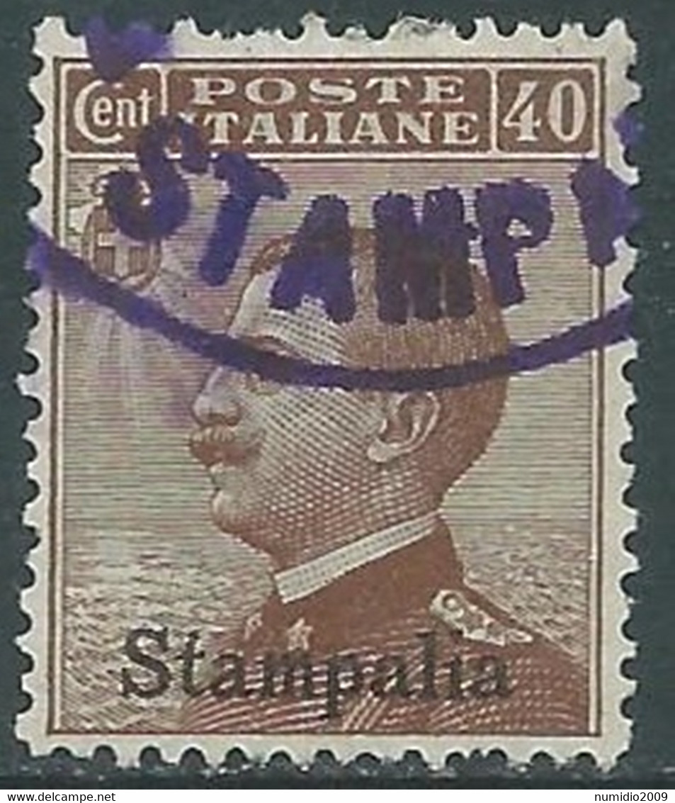 1912 EGEO STAMPALIA USATO EFFIGIE 40 CENT - RF44-4 - Aegean (Stampalia)