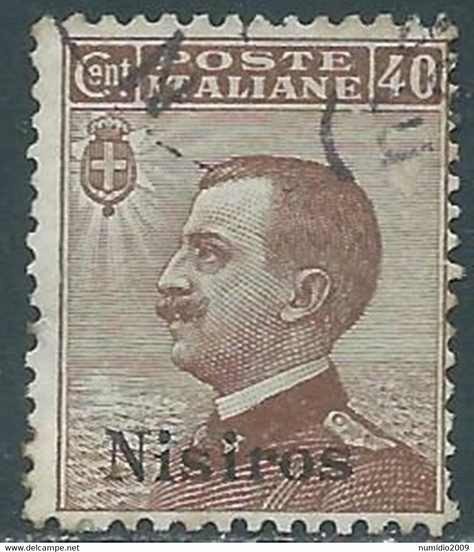 1912 EGEO NISIRO USATO EFFIGIE 40 CENT - RF28-9 - Ägäis (Nisiro)
