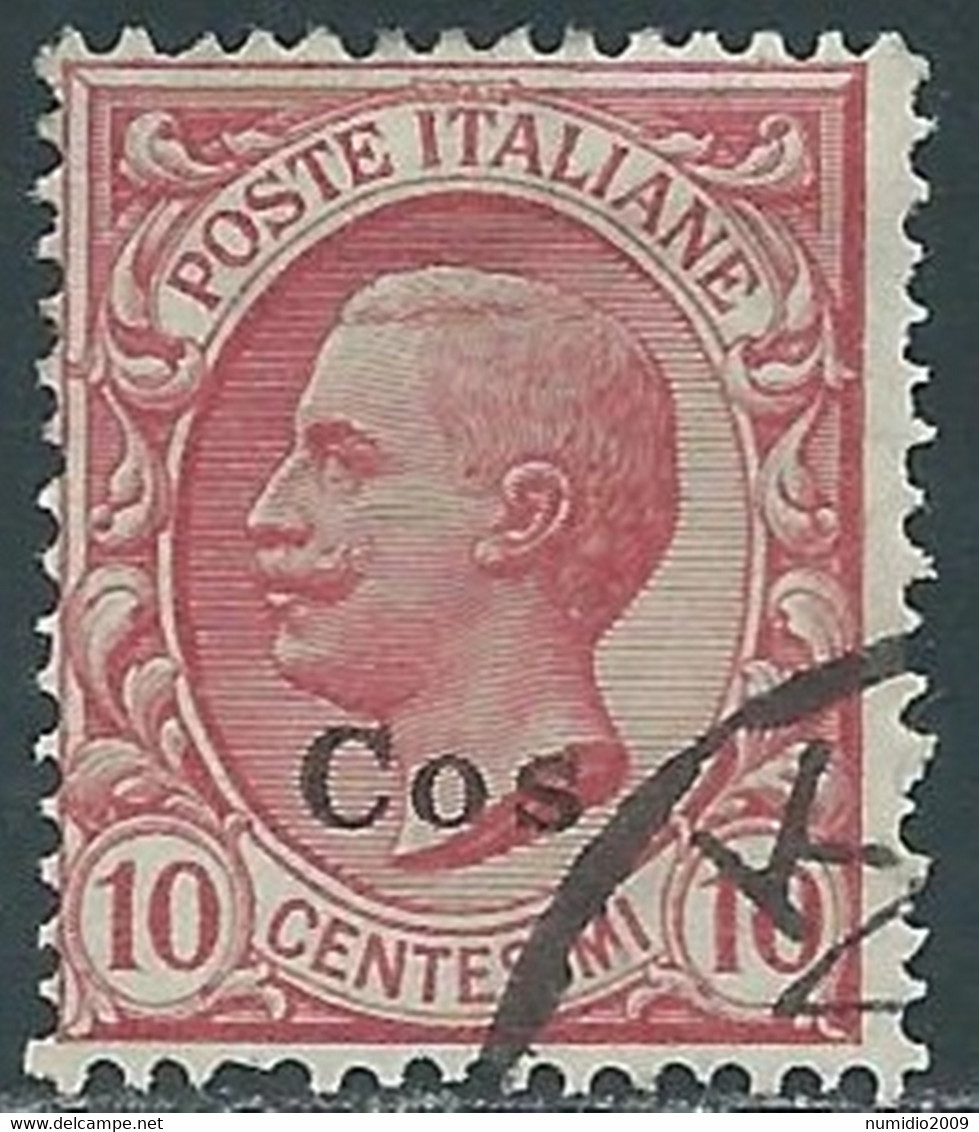 1912 EGEO COO USATO EFFIGIE 10 CENT - RF24-9 - Egeo (Coo)