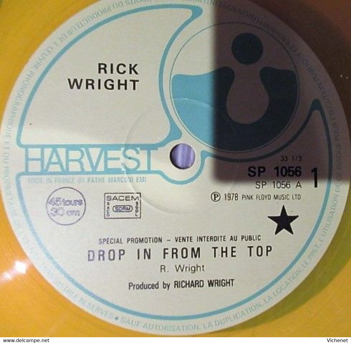 Richard Wright / David Gilmour – Drop In From The Top / No Way - Maxi - Promo - Yellow Vynil - 45 T - Maxi-Single