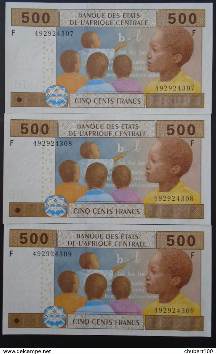 EQUATORIAL GUINEA ,  P  506Fc ,  500 Francs , 2002,  UNC , 3 Consecutive Notes - Central African States