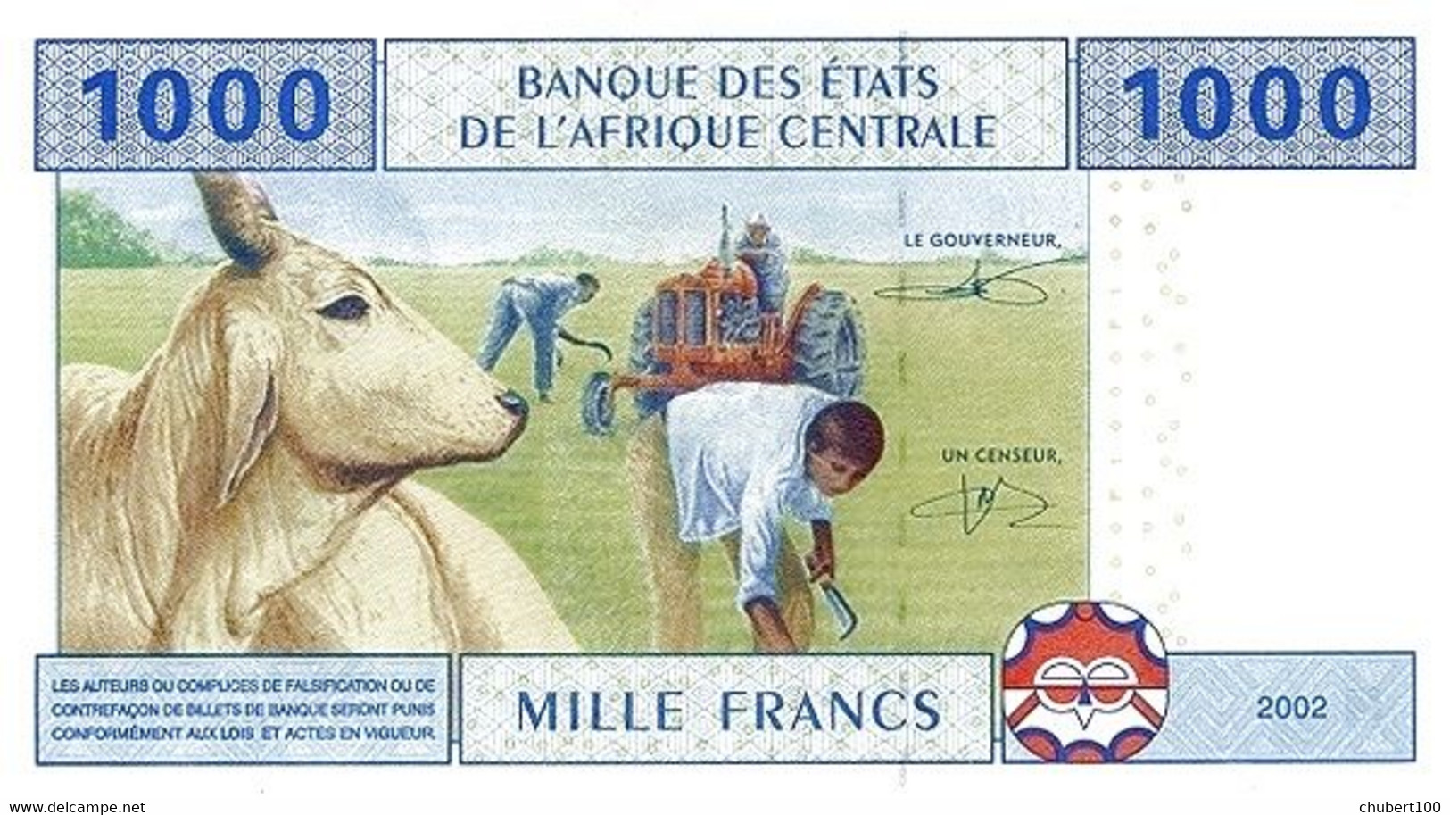 EQUATORIAL GUINEA ,  P  507Fc ,  1000 Francs , 2002,  UNC , 3 Consecutive Notes - États D'Afrique Centrale