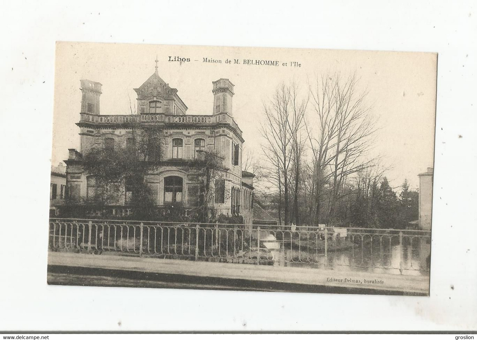 LIBOS MAISON DE M BELHOMME ET L'ILE  1919 - Libos