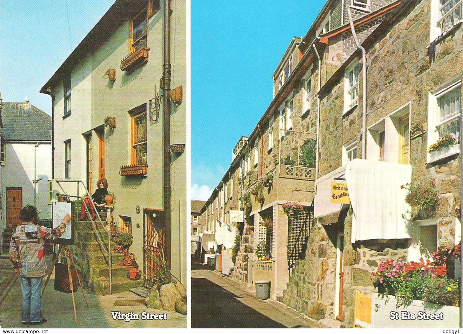 VIRGIN STREET AND ST. EIA STREET, ST. IVES, CORNWALL, ENGLAND. USED POSTCARD   Lg7 - St.Ives