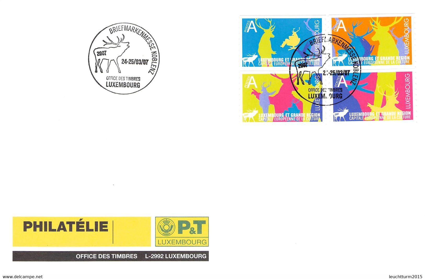 LUXEMBOURG - BRIEFMARKENMESSE KOBLENZ 24-25/03/07 Mi #1730-1733HB / ZL 344 - Briefe U. Dokumente