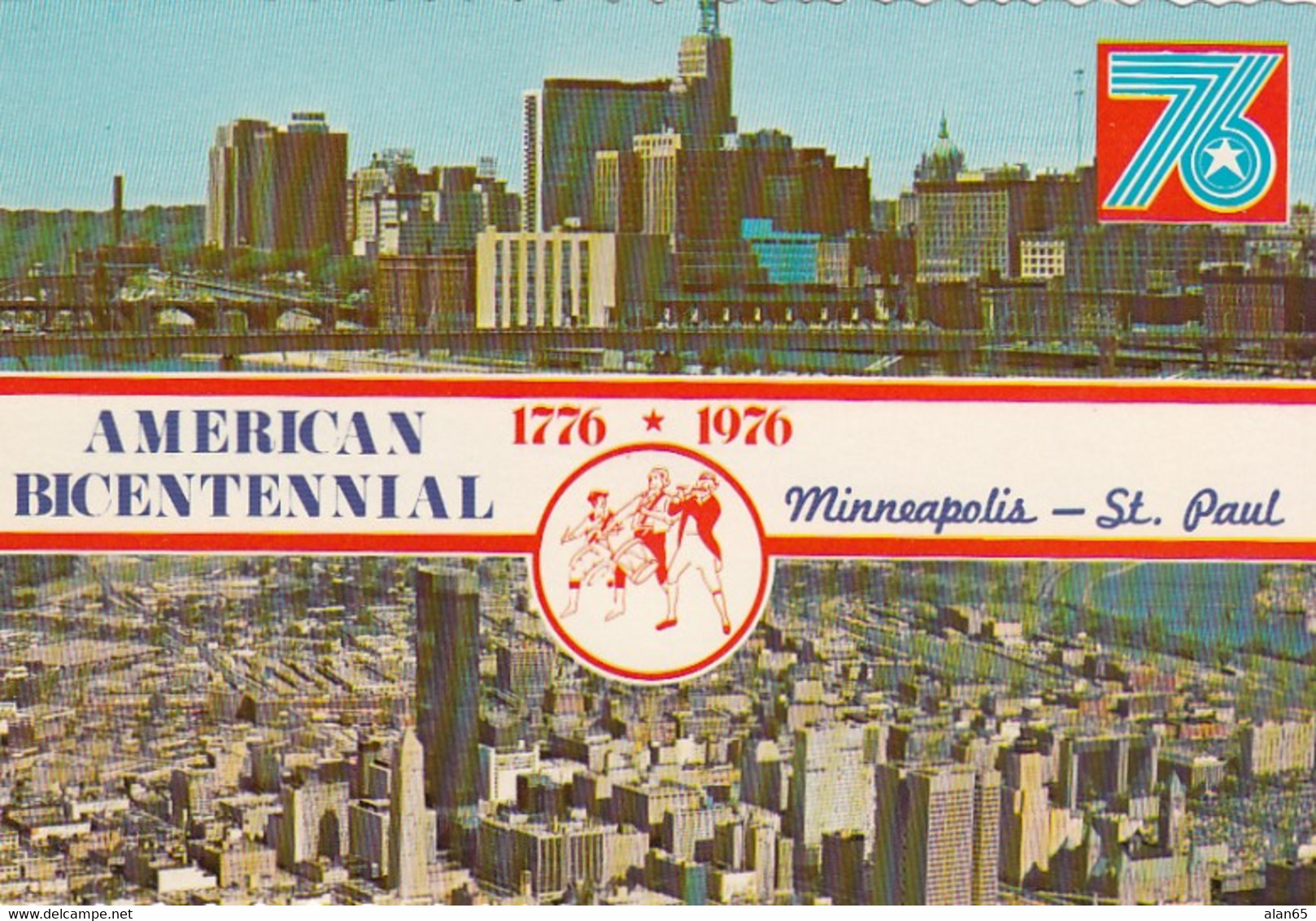 Minneapolis St. Paul Minnesota Bicentennial Theme 1776-1976 Patriotic Theme, C1970s Vintage Postcard - Minneapolis