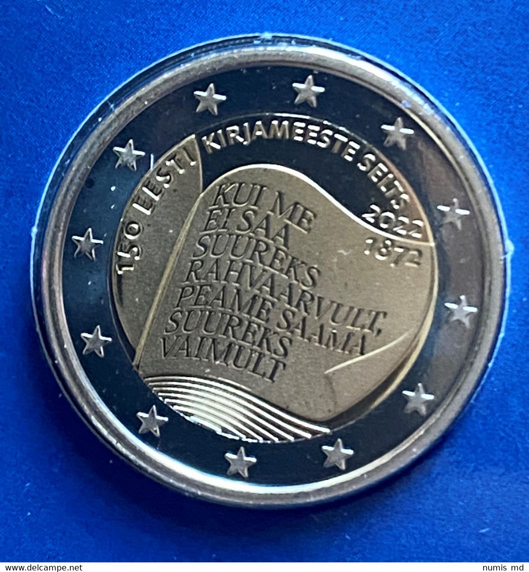 ESTONIE 2022 2 € EURO "150 Ans Fondation Littéraire" BU Coincard - Estonia