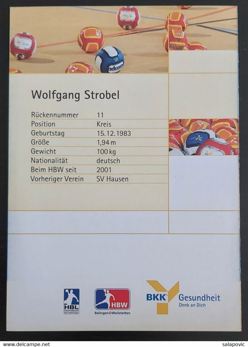 Wolfgang Strobel  HBW Balingen-Weilstetten Handball Club   SL-2 - Handball