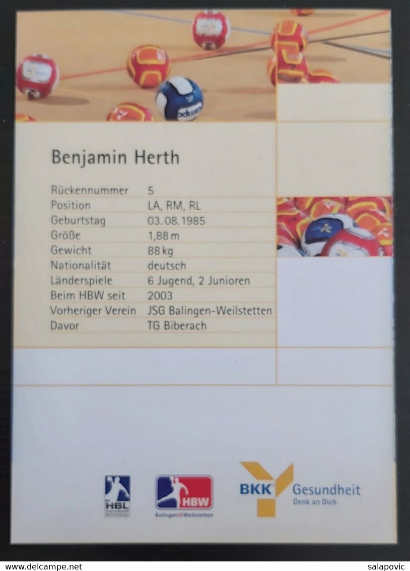 Benjamin Herth  HBW Balingen-Weilstetten Handball Club   SL-2 - Balonmano