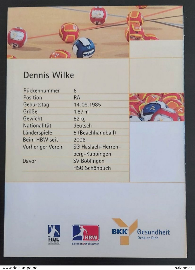 Dennis Wilke  HBW Balingen-Weilstetten Handball Club   SL-2 - Handbal