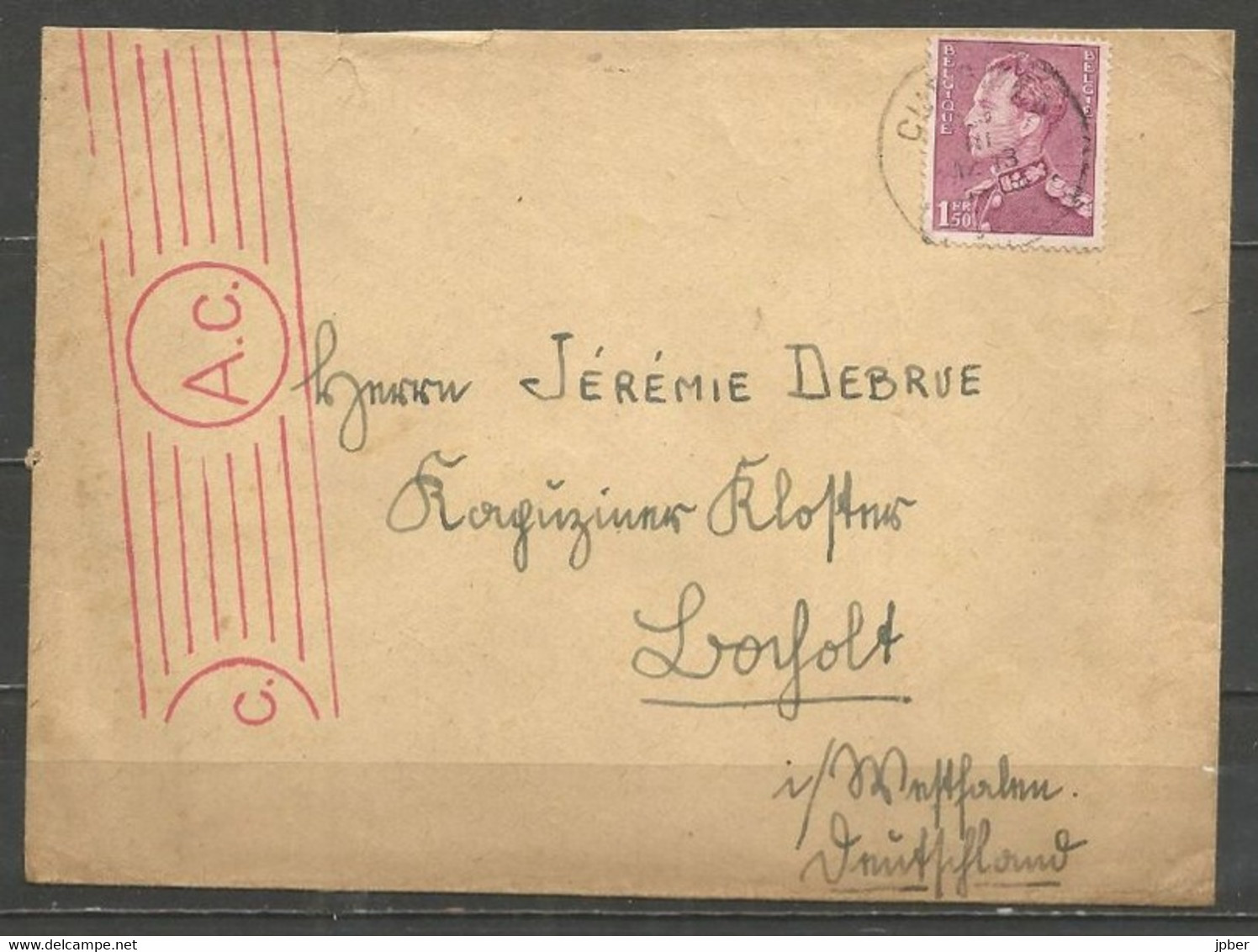 Belgique - Léopold III Poortman N°429 Sur Lettre De CUESMES Vers BOCHOLT Du 29-3-43(?) - Cachet Contrôle - 1936-51 Poortman