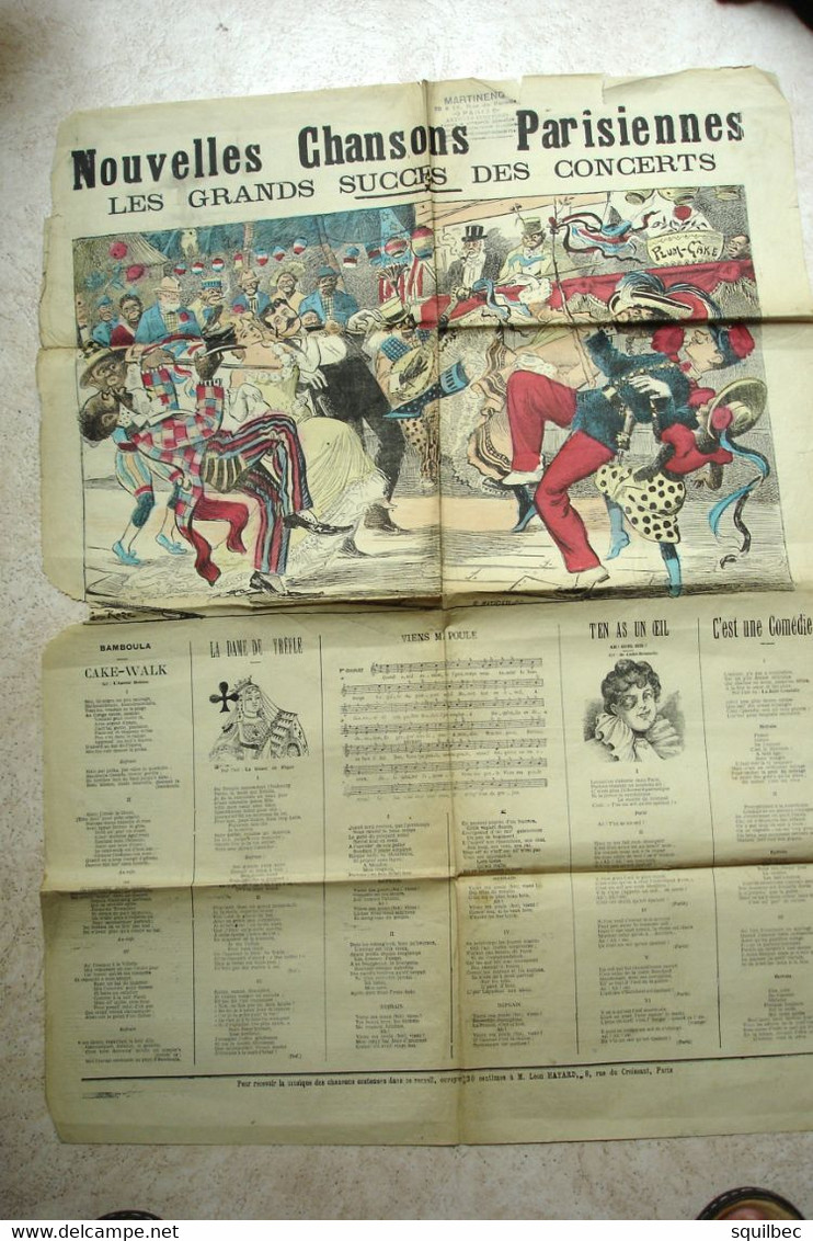 Affiche Musicale LE CAKE WALK Les Grands Succés Des Concerts Parisiens Document De 1900 - Plakate & Poster