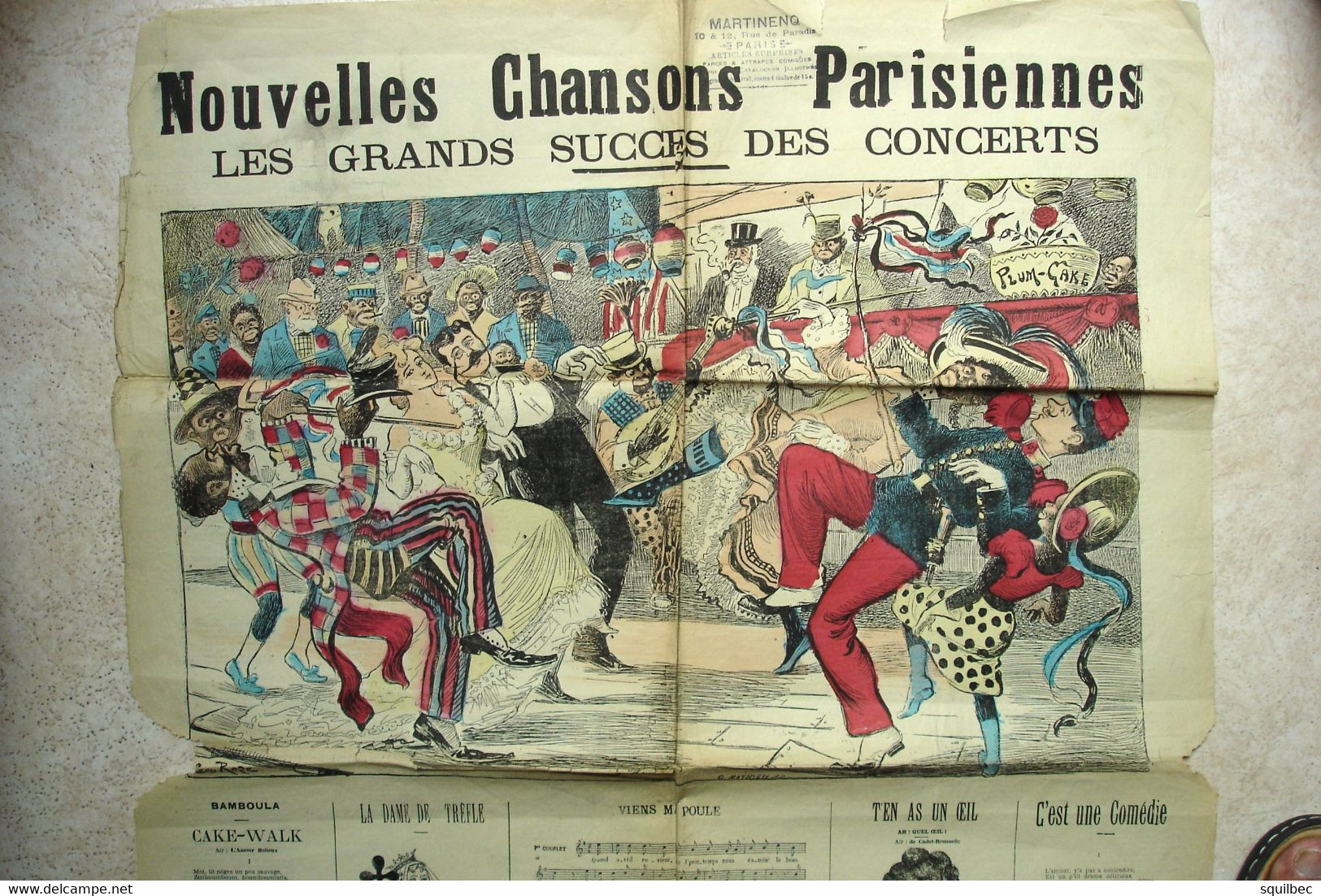 Affiche Musicale LE CAKE WALK Les Grands Succés Des Concerts Parisiens Document De 1900 - Manifesti & Poster